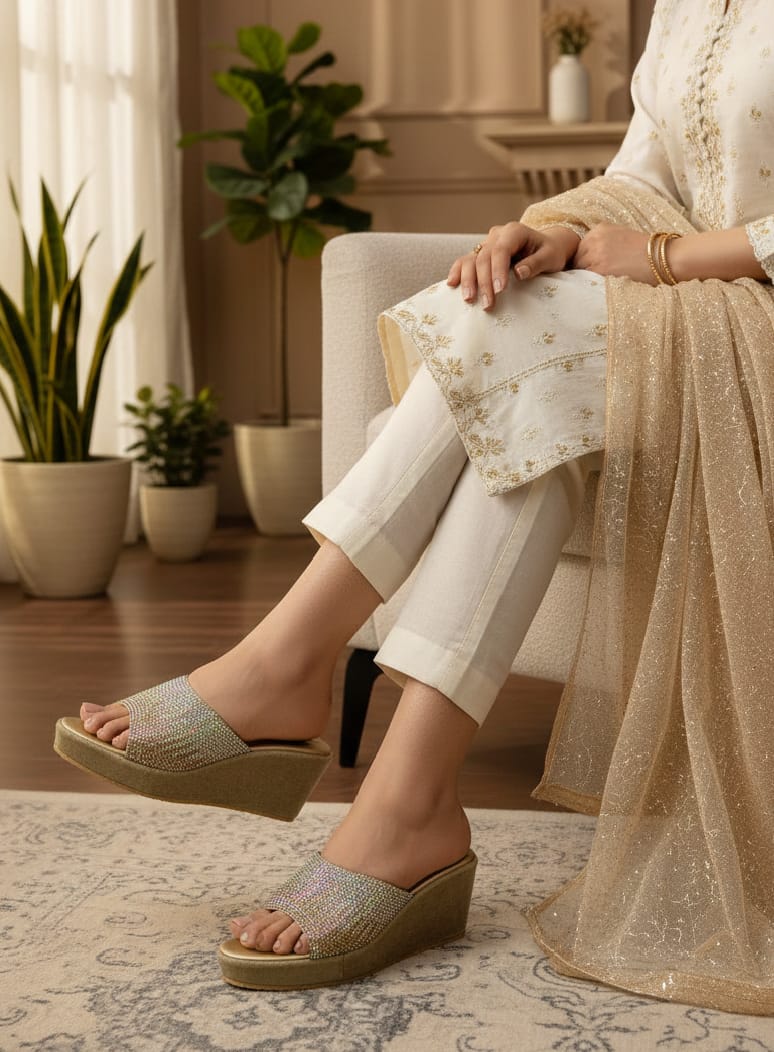 Aura Gold Crystal Wedges