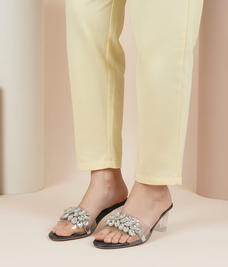 Sliptoria Black Sparkle Heels