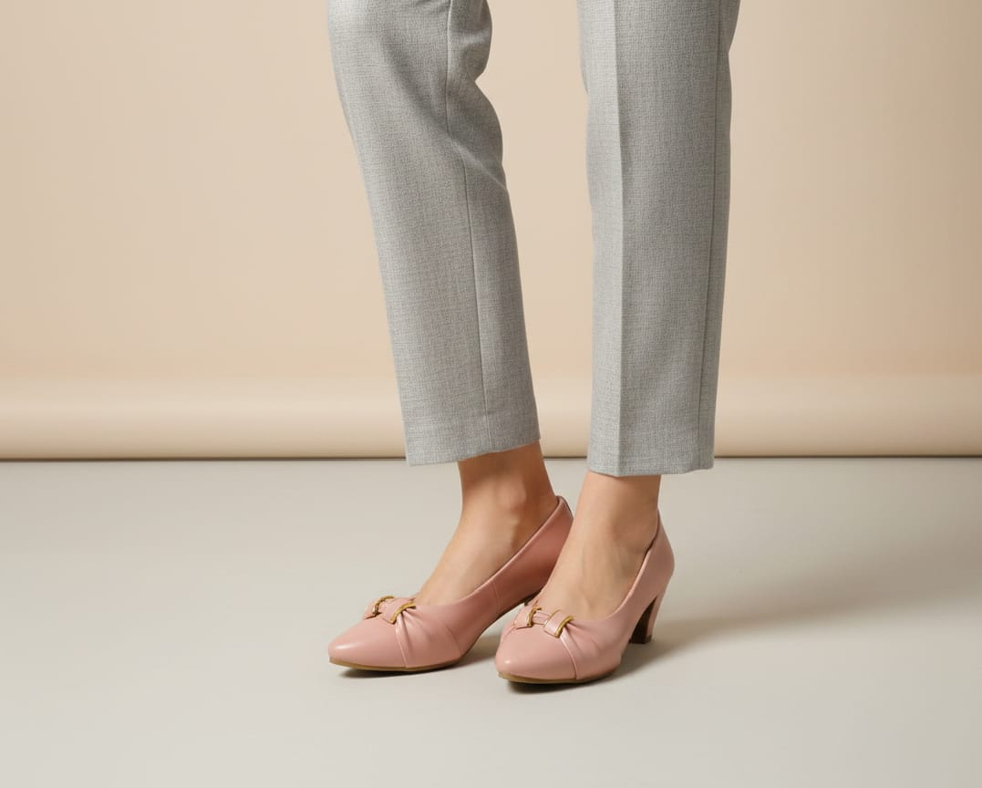 Sliptoria Pink Buckle Mid-heel