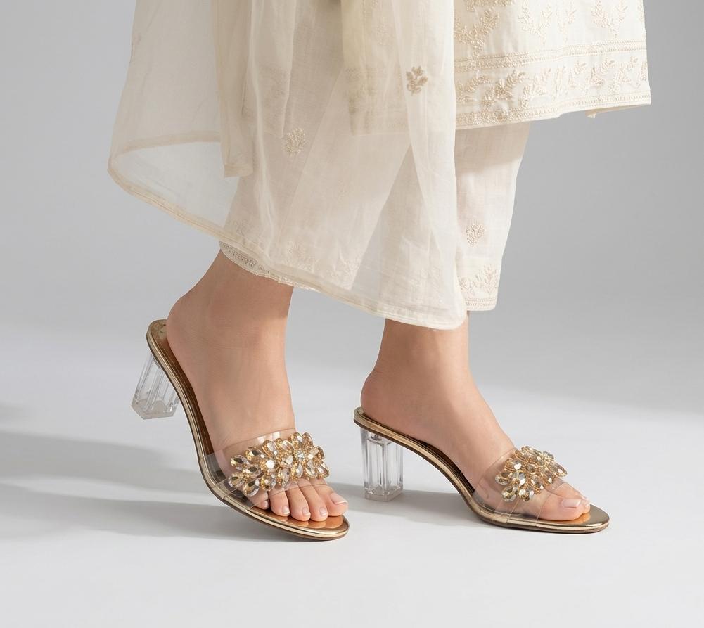 Sliptoria Sparkle Crystal Heels