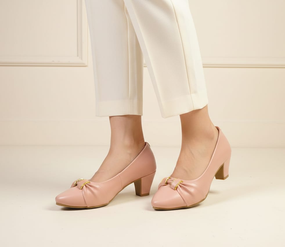 Sliptoria Pink Buckle Mid-heel