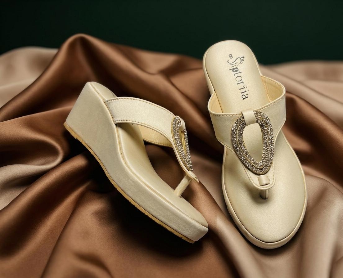 Sliptoria Signature Festive Gold Wedges