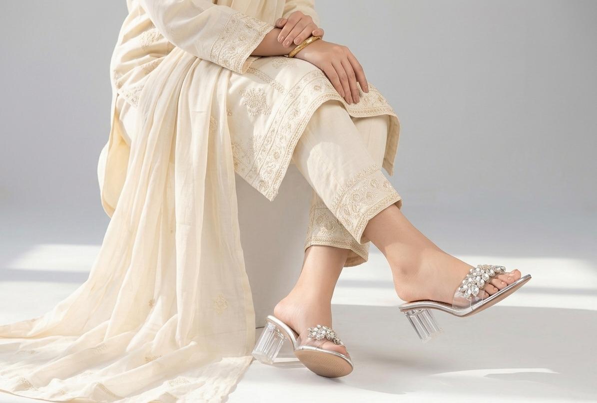Silver Aura Sparkle Heels